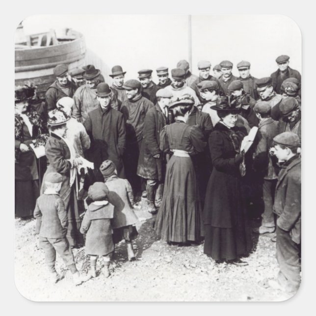 Suffragettes in Hastings, 1908 Square Sticker (Front)