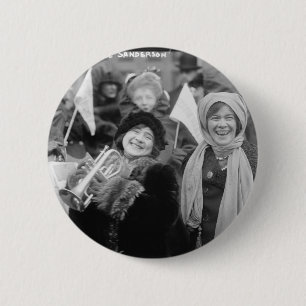 Suffragists Rose Sanderman and Elizabeth Freeman 6 Cm Round Badge