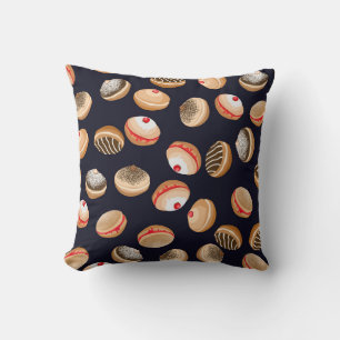 Sufganiyot Doughnuts: Hanukkah Vintage Pattern Cushion
