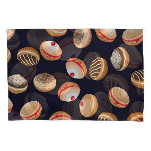 Sufganiyot Doughnuts: Hanukkah Vintage Pattern Pillowcase