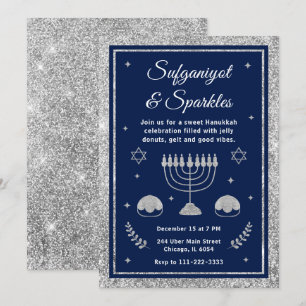 Sufganiyot & Sparkles Hanukkah Party Invitation