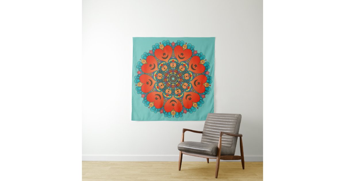 Sufi winged heart infinite love wall tapestry | Zazzle