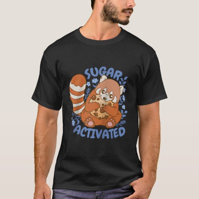 Sugar Activated Red Panda Baseball T-Shirt (Front)