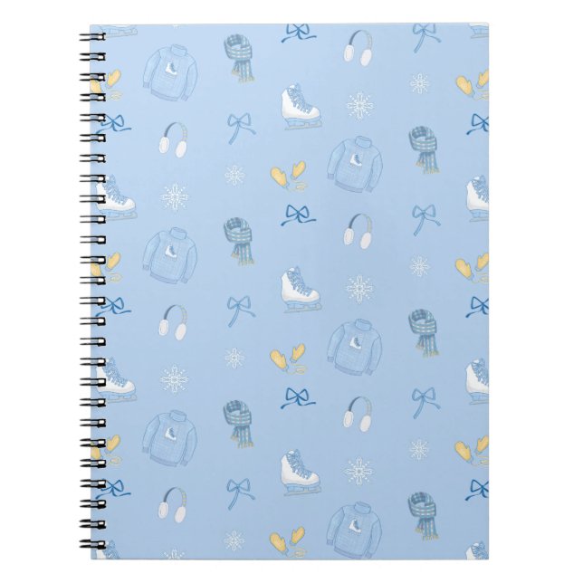 Sugar and Ice Figure Skate Ice Skate Winter Blue Notebook (Front)