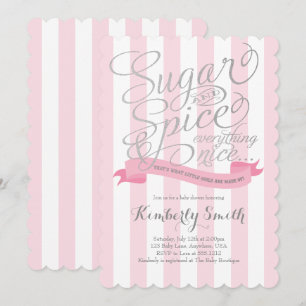 Sugar and Spice Baby Girl Baby Shower Invitation