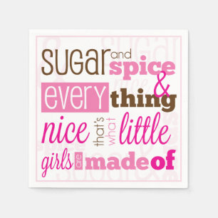 Sugar and Spice Baby Girl Shower Napkins