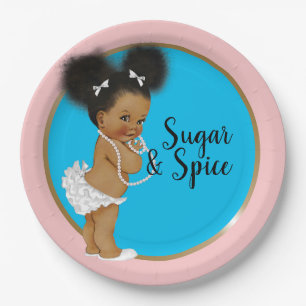 Sugar And Spice Baby Shower Plate