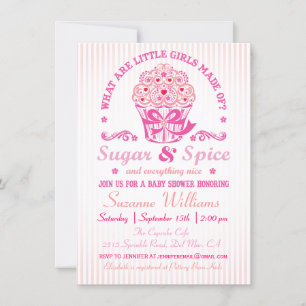 Sugar and Spice Cupcake Baby Shower Invitation