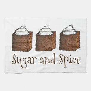 Sugar and Spice Gingerbread Cake Christmas Baking Tea Towel
