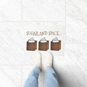 Sugar and Spice Gingerbread Cake Christmas Holiday Doormat