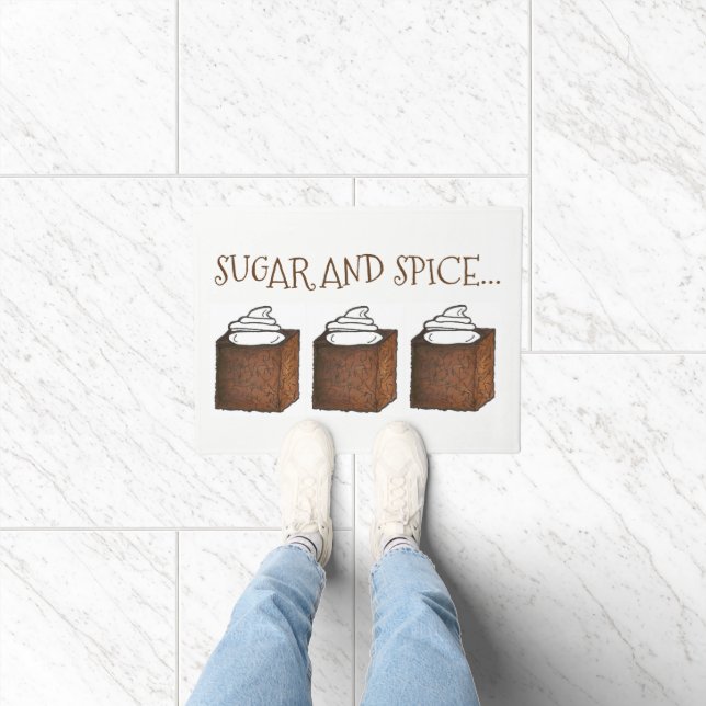 Sugar and Spice Gingerbread Cake Christmas Holiday Doormat (Indoor)