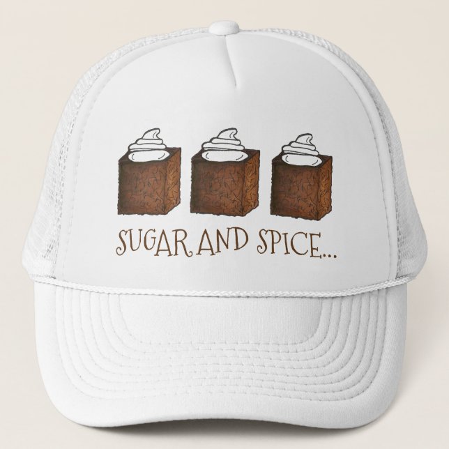 Sugar and Spice Gingerbread Cake Christmas Holiday Trucker Hat (Front)