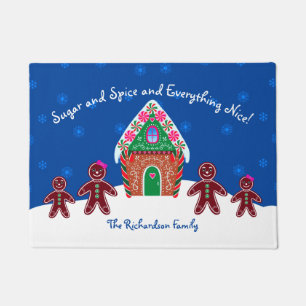Sugar and Spice Gingerbread Personalised Christmas Doormat