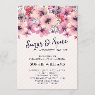 Sugar and Spice Girl Baby Shower Invitation