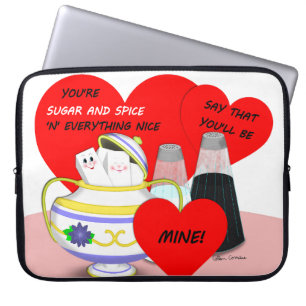 Sugar and Spice - Old Fashioned Valentine Card Art Laptop Sleeve