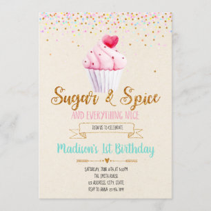 Sugar and spice party invitation