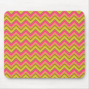 Sugar and Spice Pink and Green Chevron Mouse Mat