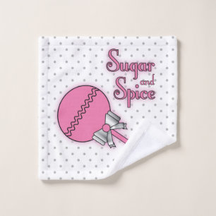 Sugar and Spice Polka Dot Rattle Wash Cloth