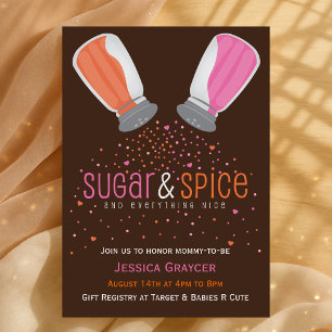 Sugar and Spice Shakers Baby Shower Invitation