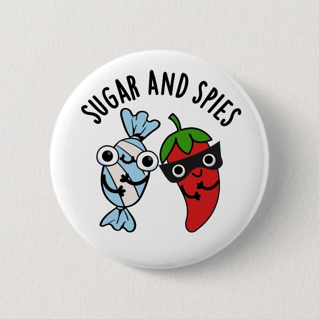Sugar And Spies Funny Food Pun  6 Cm Round Badge (Front)