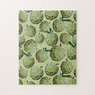 Sugar Apple Watercolor   Green Jigsaw Puzzle