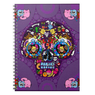 Sugar Art Skull Kawaii Doodle customised Notebook