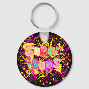 Sugar Bugs Red & Black logo Keychain