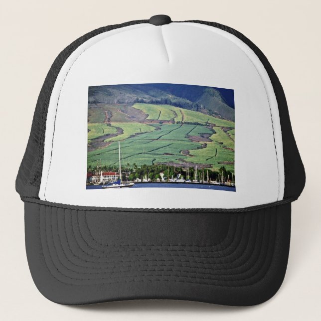 Sugar Cane Fields - Lahaina, Maui Trucker Hat (Front)