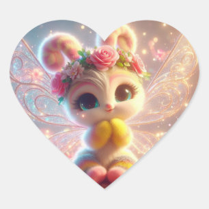 Sugar Cat Butterfly Heart Sticker