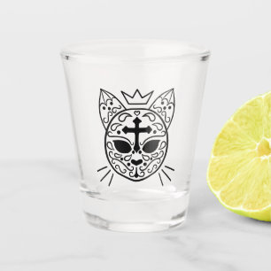Sugar cat skull shot glass