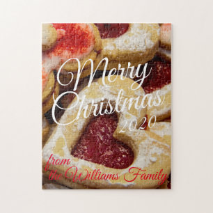 Sugar Christmas Cookies Heart Shaped Red Photo Jigsaw Puzzle
