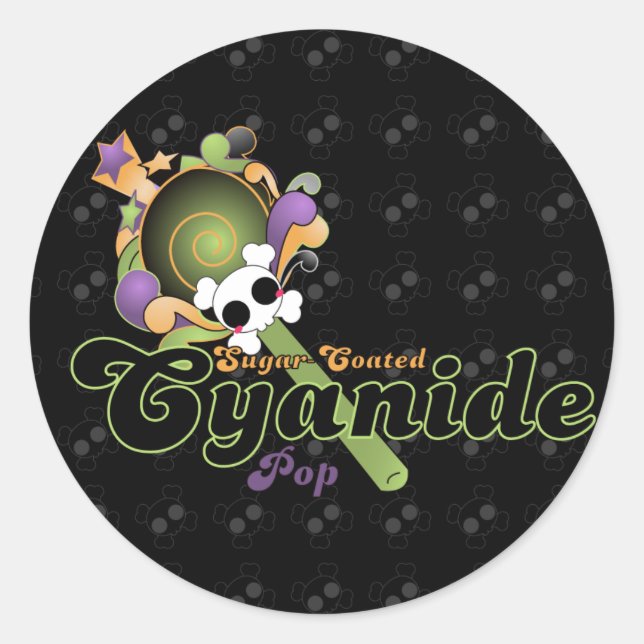 Sugar-Coated Cyanide Pop Classic Round Sticker (Front)
