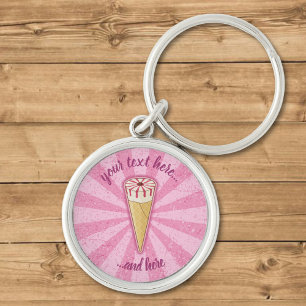Sugar Cone Ice Cream Key Ring
