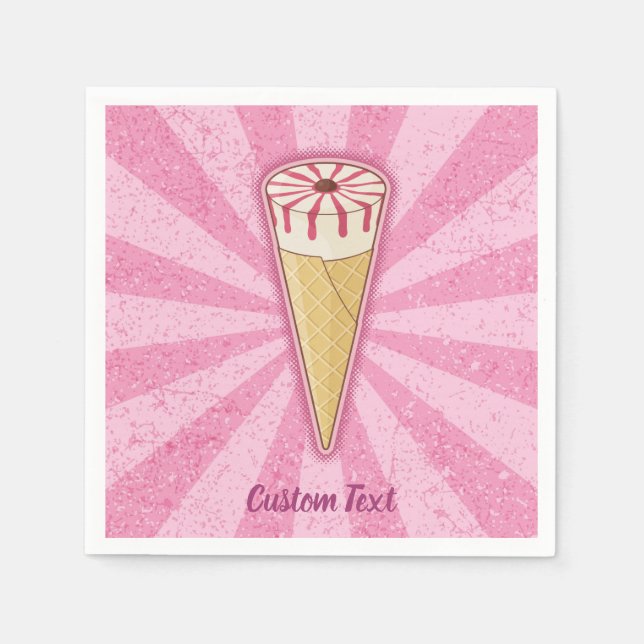 Sugar Cone Ice Cream Napkin (Front)