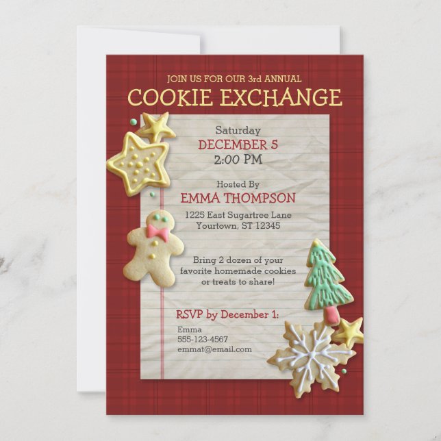 Sugar Cookie Exchange Holiday Party Invitation (Front)