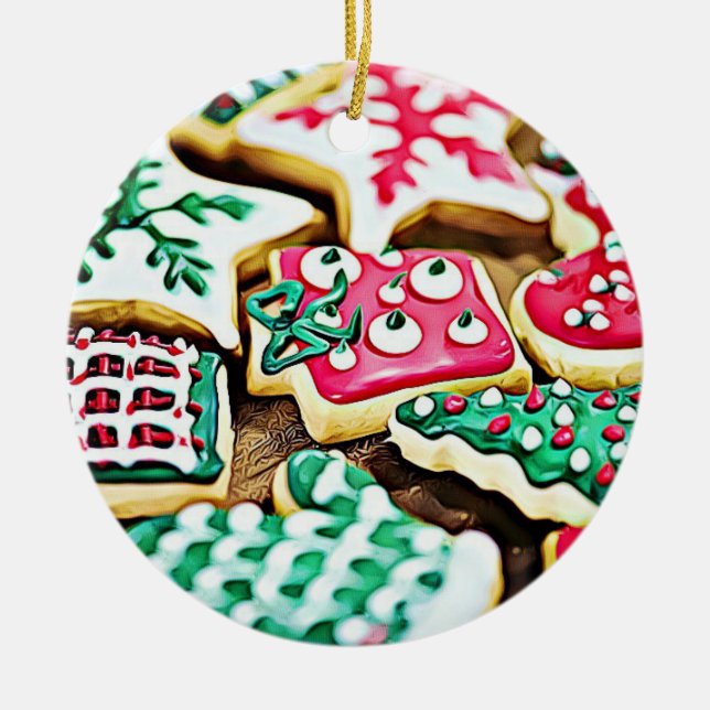 Sugar Cookies Personalised Christmas Ceramic Tree Decoration (Front)