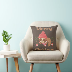 Sugar Cute Sloth Christmas Cushion