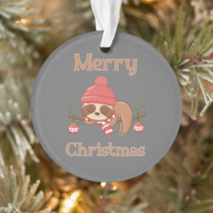 Sugar Cute Sloth Christmas Ornament