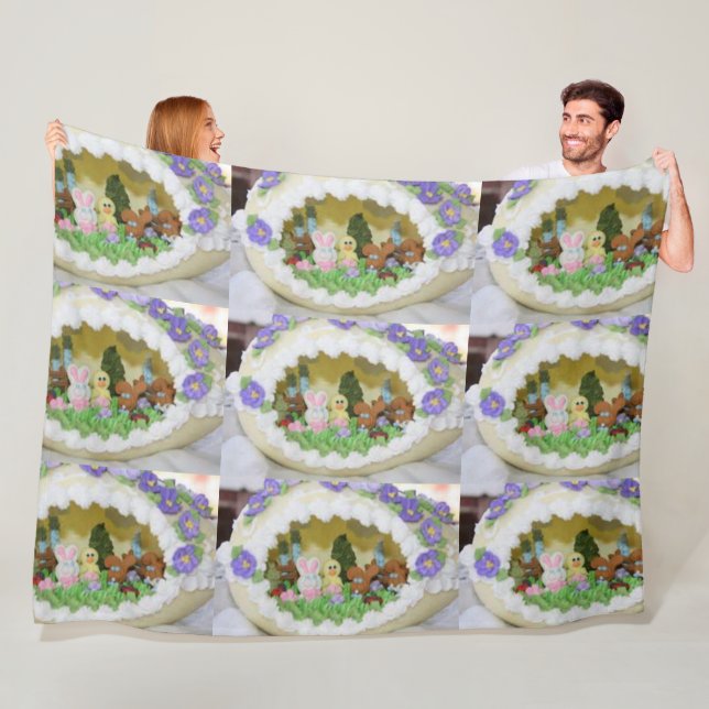 sugar Easter egg bunny Fleece Blanket (In Situ)