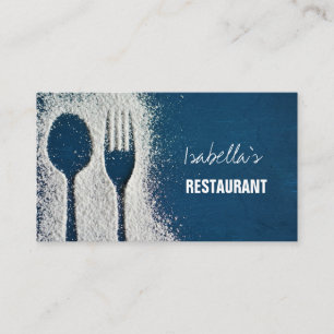 Sugar Fork Navy Blue Catering, Restaurant Business Card