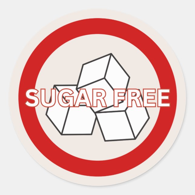 Sugar Free Food Allergy Alert Classic  Classic Round Sticker (Front)