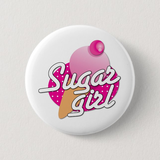 Sugar Girl rockabilly icecream 6 Cm Round Badge (Front)