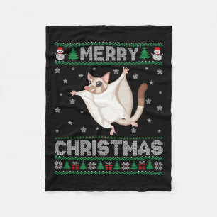 Sugar Glider Animal Men Women Kids Ugly Christmas  Fleece Blanket