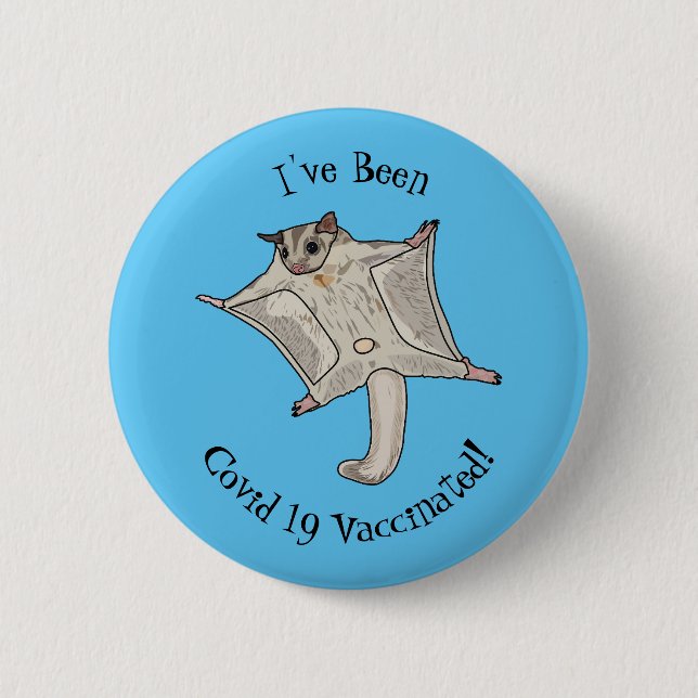 Sugar glider cartoon illustration 6 cm round badge (Front)