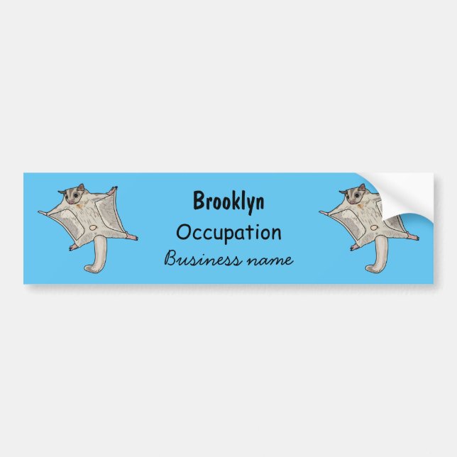 Sugar glider cartoon illustration bumper sticker (Front)
