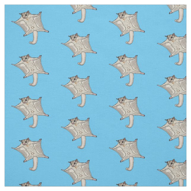 Sugar glider cartoon illustration fabric (Swatch)