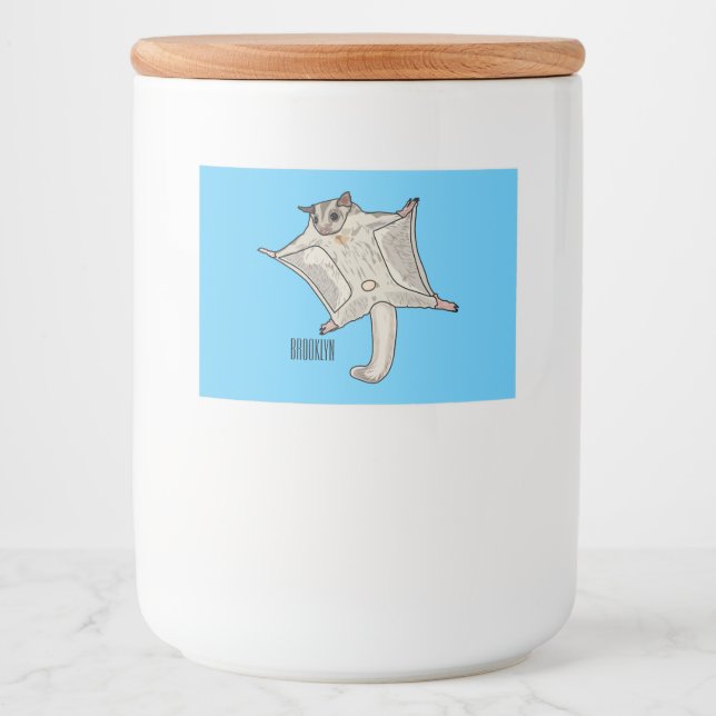 Sugar glider cartoon illustration food label (Front)