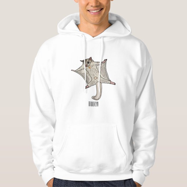 Sugar glider cartoon illustration hoodie (Front)