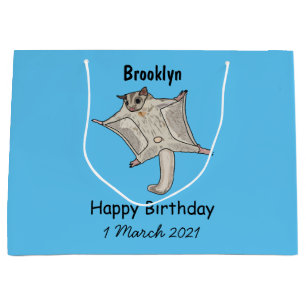 Sugar glider cartoon illustration large gift bag
