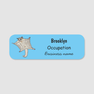 Sugar glider cartoon illustration name tag